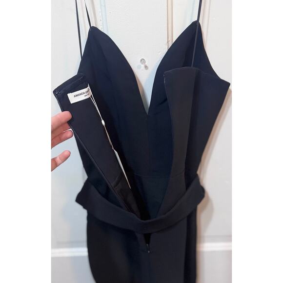 NWT Amanda Uprichard Black Belted Strapless Mini Chalice Dress Size S - Picture 9 of 10